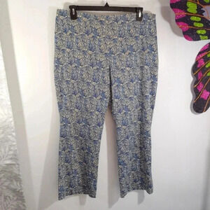 CLEARANCE Sigrid Olsen Pants Trousers Wide Leg Side Zip Cotton Stretch